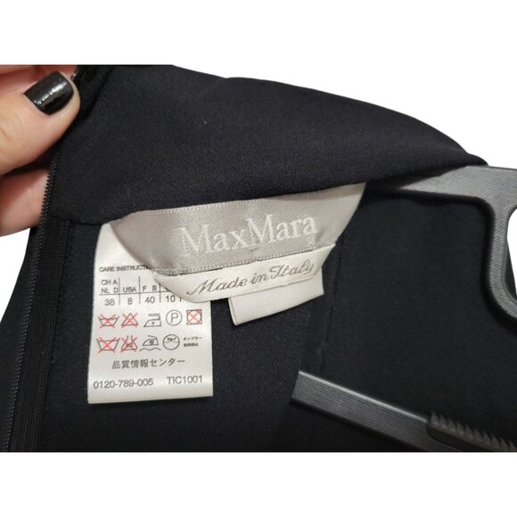 MAXMARA Black Viscose Shift Maxi Dress - Picture 12 of 14